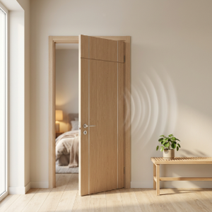 SolidCoreMDFDoor-pEKM Solid Core MDF Door in a Calm Home Hallway